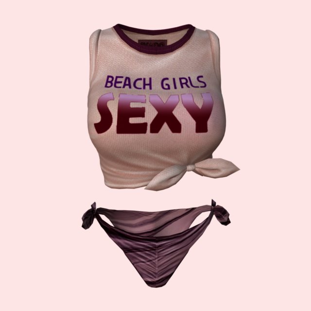 Sexy Beach Bikini Pink 04 3D Model