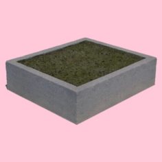Concrete Planter Square 3D Model