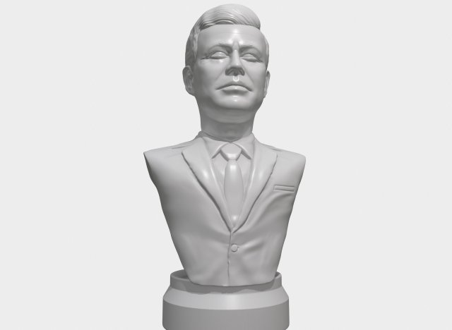 JFK 3D printable portrait bust 3D Model