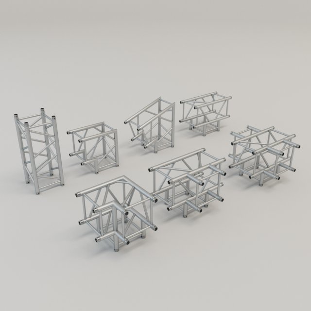 Square Truss Straight 40cm – corner set 3D Model