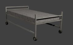 Old and rusted hospitalbed 3D Model