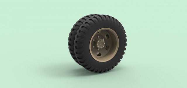 Double wheel from old truck 3D Model