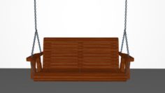 Wooden Swing Bench 3D Model