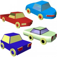 Low poly cars pack 3D Model