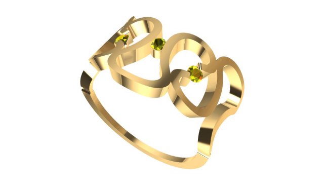 Ring with gems 3D Model