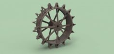 Rear wheel from old tractor 3D Model