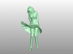Girl blowing up dress 3D Model