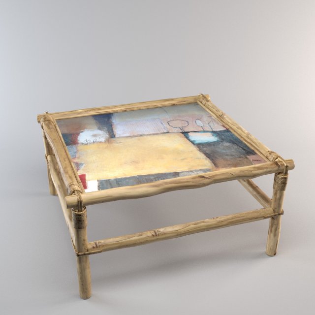 Bamboo coffee table 3D Model