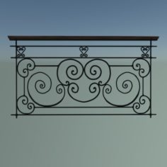 French Balcony Railing 2.						 Free 3D Model