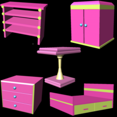 Furniture lowpoly 3D Model