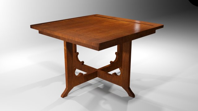 Wooden Dinning Set with Chairs 3D Model