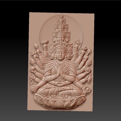 kwan-yin bodhisattva with thousands of heads and hands 3D Print Model