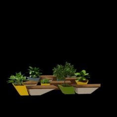 Park potted plants171216 3D Model