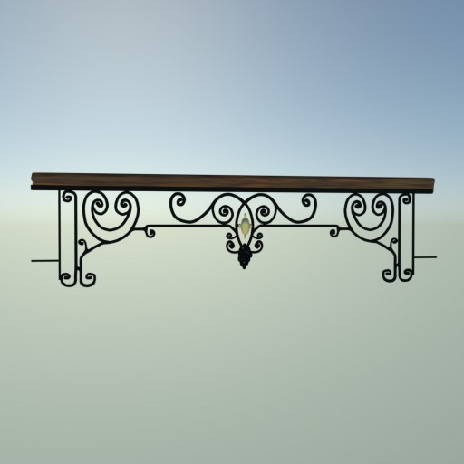 French Balcony Railing 1. (art nouveau)						 Free 3D Model