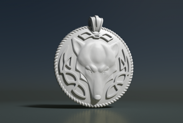 Wolf Pendant 3D Model