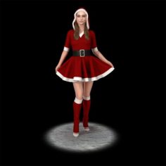 Santa girl cute 3D Model