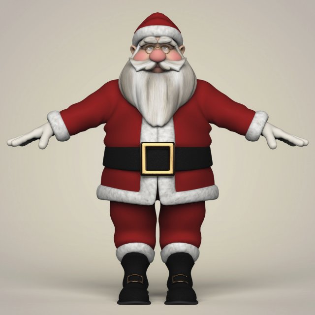 Santa Claus Cartoon 3D Model