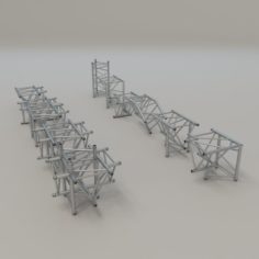 Triangular truss 52cm -corner set 3D Model