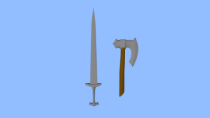 Ax and sword 3D Model
