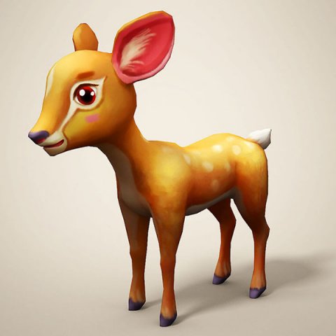 Cartoon Deer 3D Model