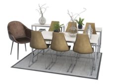 Dining furnitures set 07 3D Model