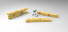Wooden clothespin Free 3D Model