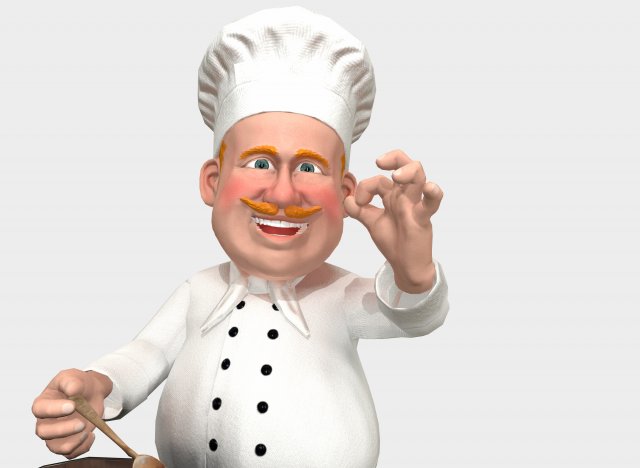 Chef caricature 3D Model