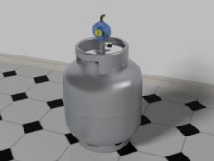 Gas Bottle with regulator 3D Model