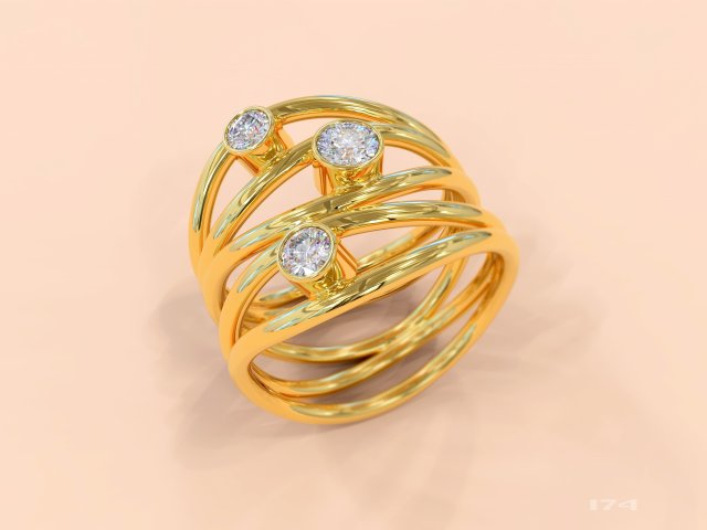 Womens ring with diamonds 3D Model