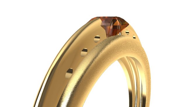 A different ring with gem 3D Model