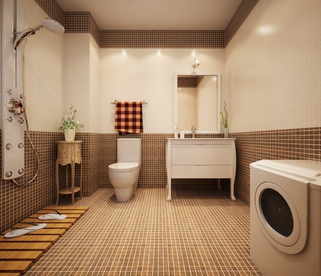 Family style sanitary bath toilet 1821 3D Model