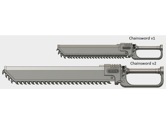 40K chainsword V2 3D Print Model