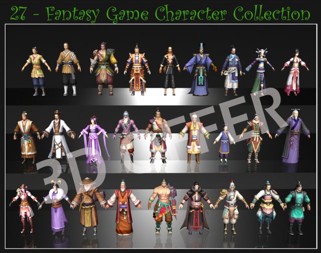 27 Game Character Collection 3D Model