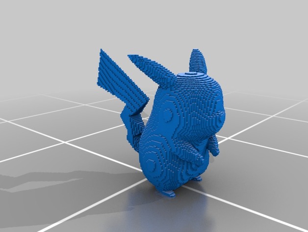Blocky Pikachu 3D Print Model
