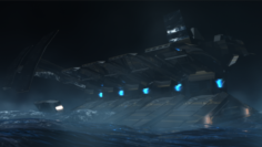 SciFi battleship 3D Model