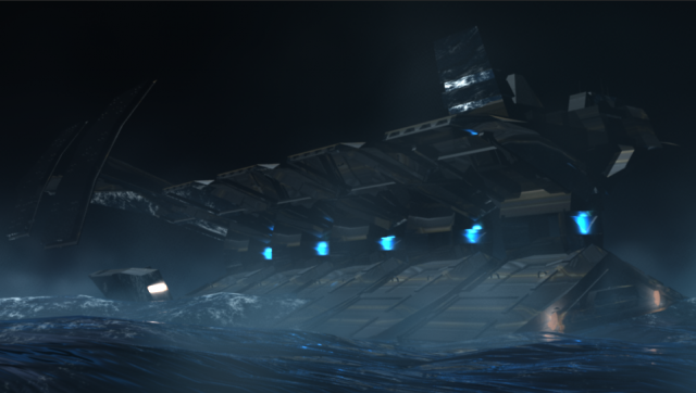 SciFi battleship 3D Model