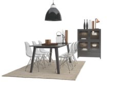 Dining furnitures set 03 3D Model