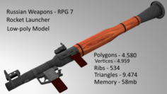 Rocket Launcher RPG 7 3D Model