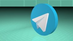 3d Telegram Logo 3D Model
