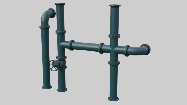 Industrial Pipes 1B 3D Model