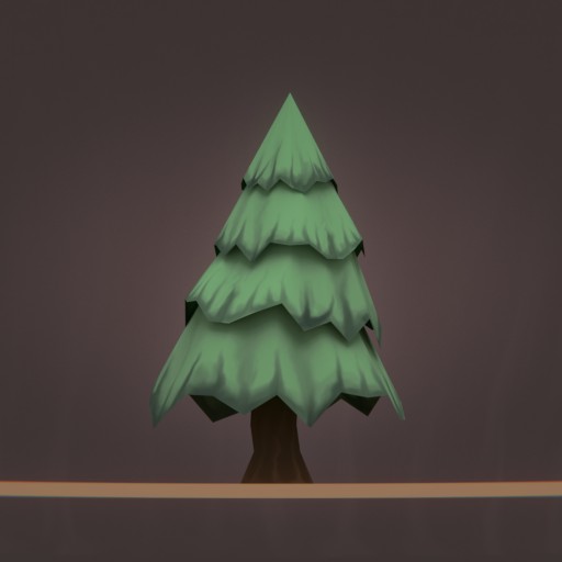 Low Poly Cartoon Tree – Painted						 Free 3D Model