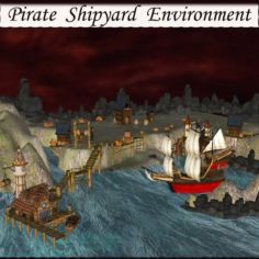 Pirate Shipyard Environment 3D Model