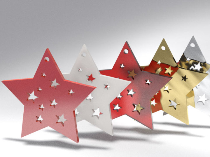 Christmas tree star 2 Free 3D Model