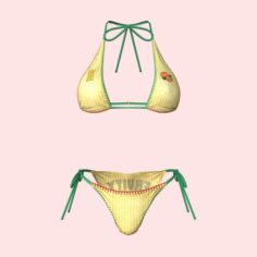 Sexy Yellow Bikini 3D Model
