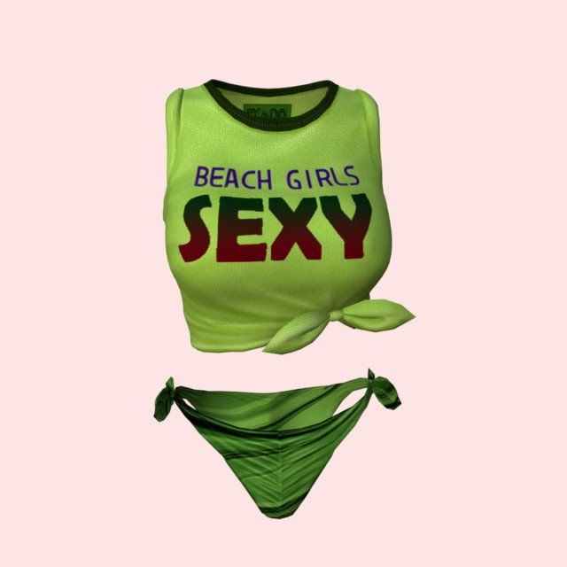 Sexy Beach Bikini Green 03 3D Model