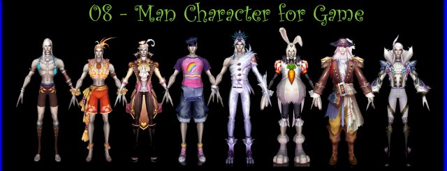 8-Man Character For Game A 3D Model