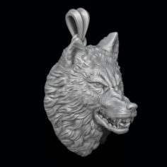 Angry wolf pendant 3D Model