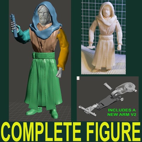 LAST JEDI INSPIRITED OLD LUKE ACTION FIGURE 3D Print Model