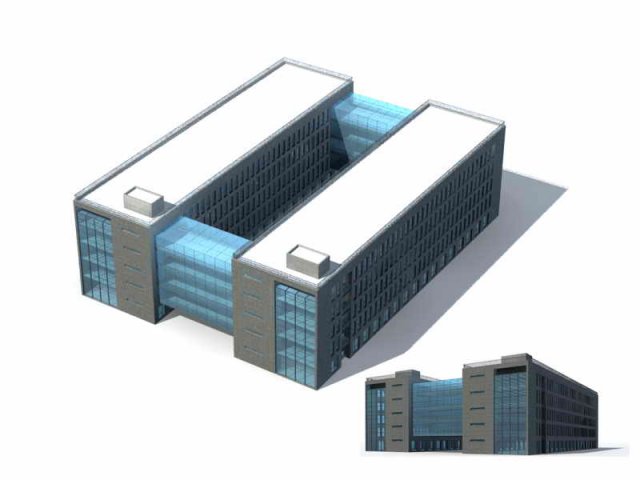 Large City Commercial Street office building design – 94 3D Model