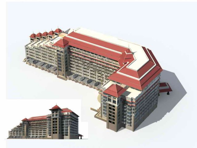 Large City Commercial Street office building design – 211 3D Model